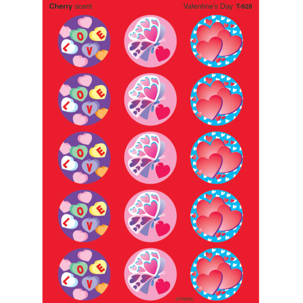 Valentine's Day-Cherry Stinky Stickers, 60 Per Pack, 6 Packs
