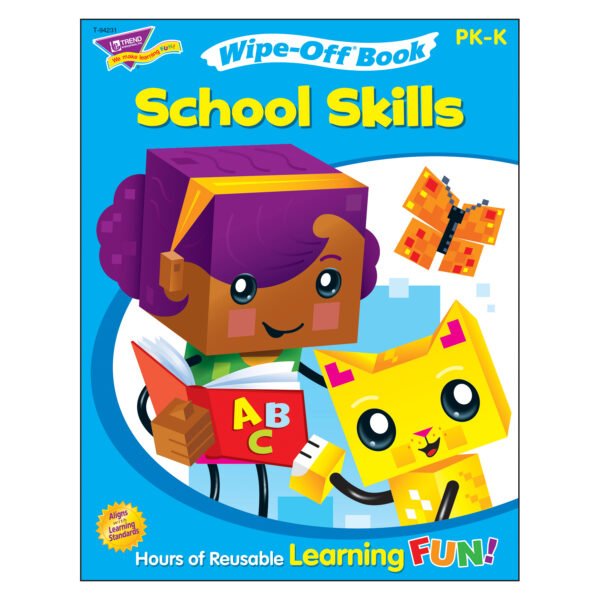 School Skills Wipe-Off Book Wipe-Off Book, 28 pgs, Pack of 3