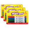 4-Pack Standard Colors Wipe-Off Markers, 3 Packs