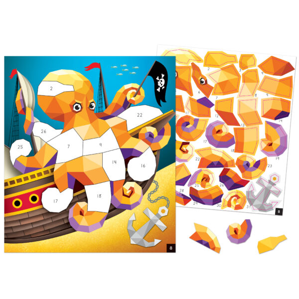 Ocean Life Modern Mosaics Stick to the Numbers Activity Book, Pack of 2