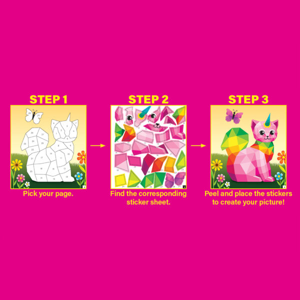 ERSTCR10325-2_1.jpg Magical Creatures Modern Mosaics Stick to the Numbers Activity Book, Pack of 2