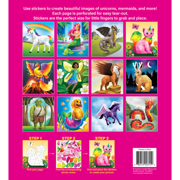 ERSTCR10325-2_2.jpg Magical Creatures Modern Mosaics Stick to the Numbers Activity Book, Pack of 2