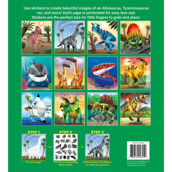 ERSTCR10326-2_1.jpg Dinosaurs Modern Mosaics Stick to the Numbers Activity Book, Pack of 2
