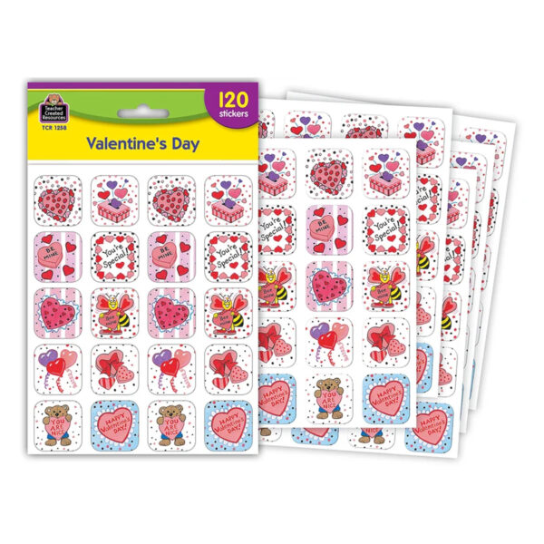 Valentines Day Stickers, 120 Per Pack, 12 Packs
