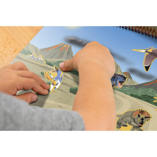 Dinosaurs and Prehistoric Animals Reusable Sticker Pad, Pack of 3