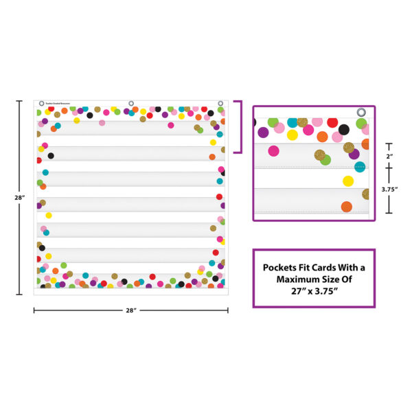 Confetti 7 Pocket Chart, 28" x 28"