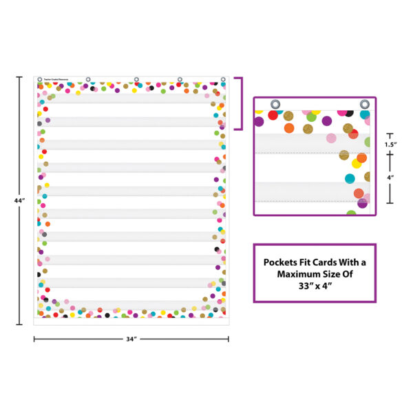 Confetti 10 Pocket Chart, 34" x 44"