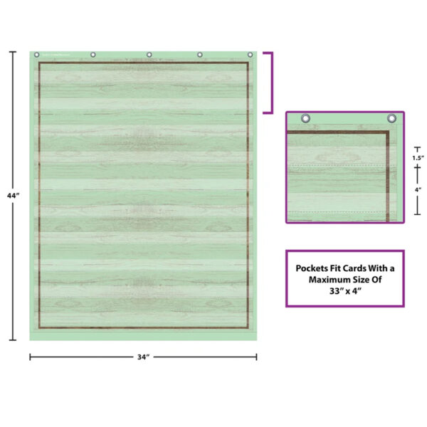 Mint Painted Wood Design 10 Pocket Chart, 34" x 44"