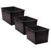 Black Plastic Multi-Purpose Bin Black Plastic Multi-Purpose Bin, Pack of 3