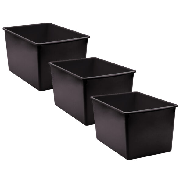 Black Plastic Multi-Purpose Bin Black Plastic Multi-Purpose Bin, Pack of 3