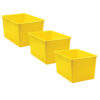 Yellow Plastic Multi-Purpose Bin, Pack of 3