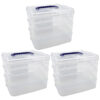 Stacking Clear Storage Containers (3 pack) Clear Stackable Storage Containers - 3 Tiers - Pack of 3