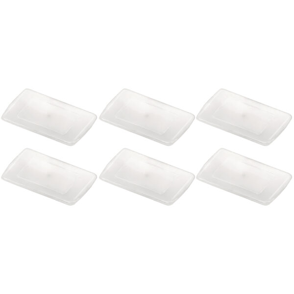 Multi-Purpose Bin Lid, Clear, Pack of 6