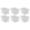 Plastic Multi-Purpose Bin, Clear, Pack of 6