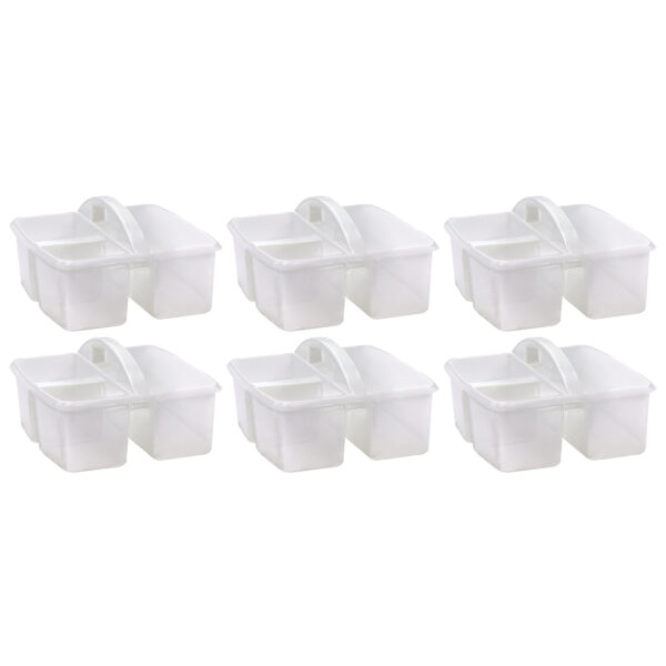 Plastic Storage Caddy, Clear, Pack of 6