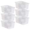 Small Plastic Storage Bin, Clear, Pack of 6