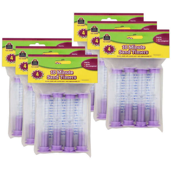 ERSTCR20682-6.jpg Small Sand Timer, 10 Minute, Purple, 4 Per Pack, 6 Packs