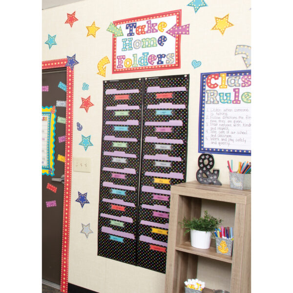 Chalkboard Brights 10 Pocket File Storage Pocket Chart