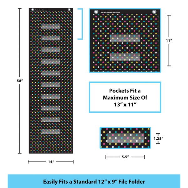 Chalkboard Brights 10 Pocket File Storage Pocket Chart