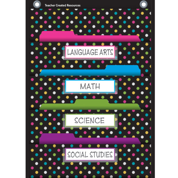 Chalkboard Brights 10 Pocket File Storage Pocket Chart