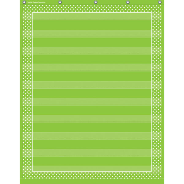 Lime Polka Dots 10 Pocket Chart