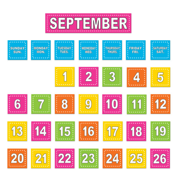 Black Calendar Pocket Chart (25" x 36")