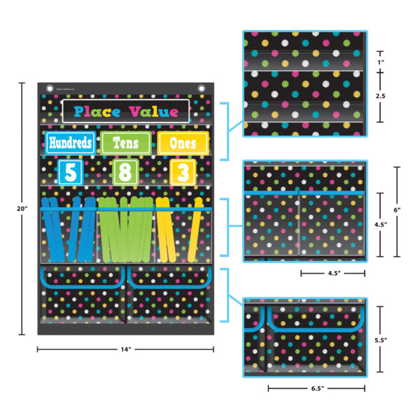 Chalkboard Brights Place Value Pocket Chart