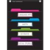 File Storage Pocket Chart, 10 Pockets, Black, 14" x 58"