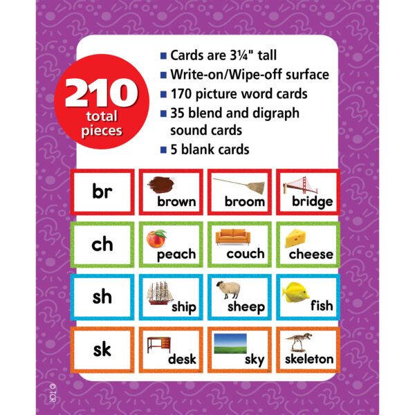 Consonant Blends & Digraphs Pocket Chart Cards, 2 Sets