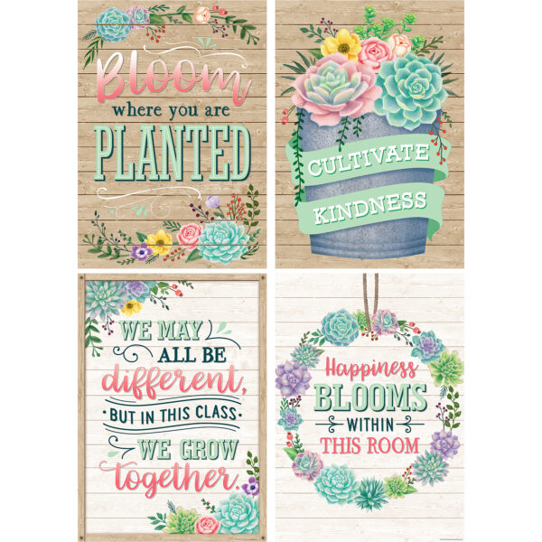 ERSTCR2088537.jpg Rustic Bloom Posters, 13-3-8" x 19", Set of 4