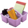 Plastic Storage Caddy, Lavender, Pack of 6