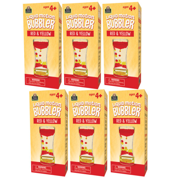 Liquid Motion Bubbler, Red & Yellow, Pack of 6