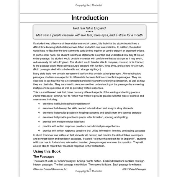 Paired Passages: Linking Fact to Fiction (Gr. 2) Paired Passages Linking Fact to Fiction Book, Grade 2