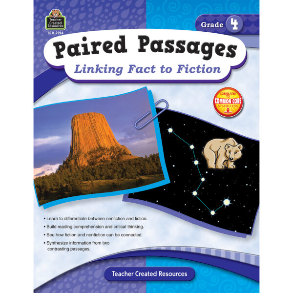 ERSTCR2914.jpg Paired Passages Linking Fact to Fiction Book, Grade 4