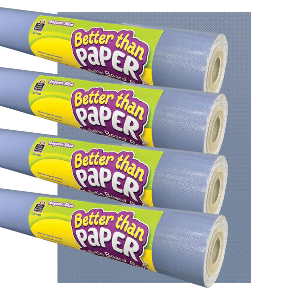 Better Than Paper Bulletin Board Roll, 4' x 12', Aegean Blue, 4 Rolls