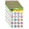 Polka Dots Numbers Stickers, 120 Per Pack, 6 Packs