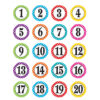 Polka Dots Numbers Stickers, 120 Per Pack, 6 Packs