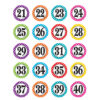 Polka Dots Numbers Stickers, 120 Per Pack, 6 Packs