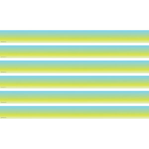 Aqua and Lime Color Wash Straight Border Trim, 35 Feet Per Pack, 6 Packs