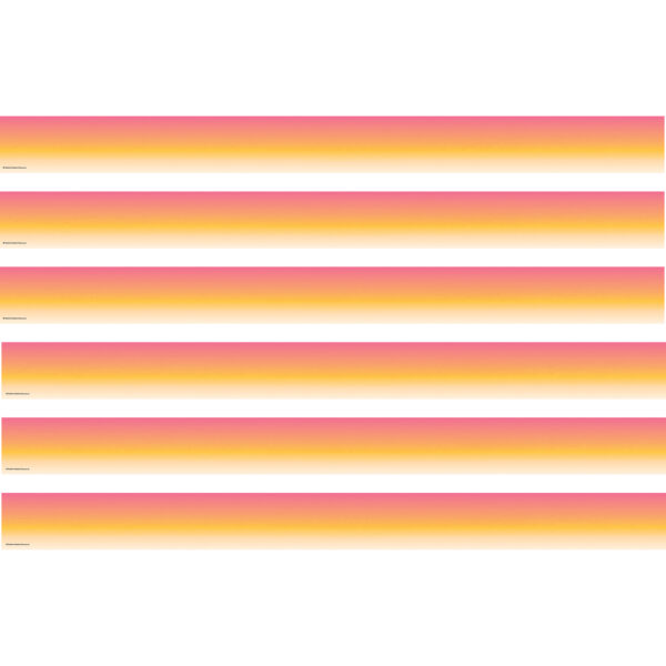 Pink and Orange Color Wash Straight Border Trim, 35 Feet Per Pack, 6 Packs
