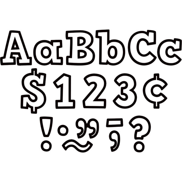 Black & White Bold Block 4" Letters Combo Pack Black & White Bold Block 4" Letters Combo Pack, 230 Per Pack, 2 Packs