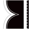 Black with White Scalloped Die-Cut Border Trim, 35 Feet Per Pack, 6 Packs