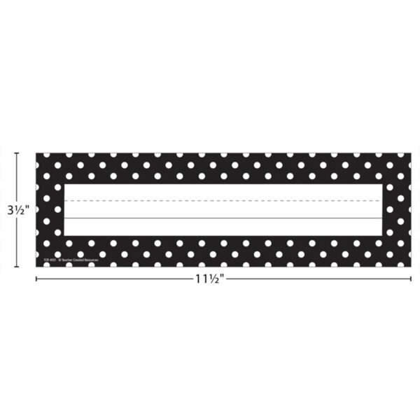 ERSTCR4001-6_1.jpg Black Polka Dots Flat Name Plates, 36 Per Pack, 6 Packs