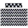 Black with White Paw Prints Border Trim, 35 Feet Per Pack, 6 Packs