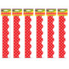 Red Mini Polka Dots Border Trim, 35 Feet Per Pack, 6 Packs