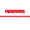 Red Mini Polka Dots Border Trim, 35 Feet Per Pack, 6 Packs