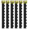 Black Mini Polka Dots Border Trim, 35 Feet Per Pack, 6 Packs