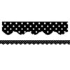 Black Mini Polka Dots Border Trim, 35 Feet Per Pack, 6 Packs
