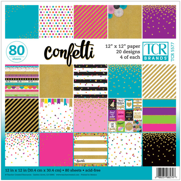 Confetti Project Paper Confetti Project Paper, 12" x 12", 80 Sheets