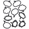 Superhero Black & White Speech-Thought Bubbles Accents, 30 Per Pack, 3 Packs